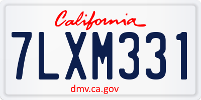 CA license plate 7LXM331