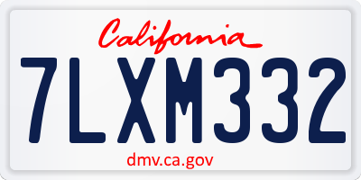 CA license plate 7LXM332
