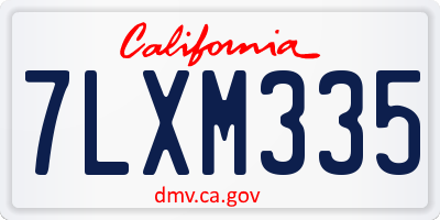 CA license plate 7LXM335