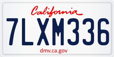CA license plate 7LXM336