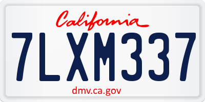 CA license plate 7LXM337