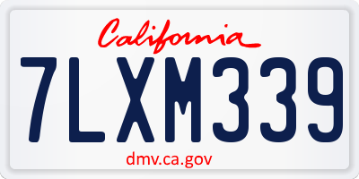 CA license plate 7LXM339