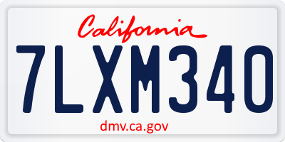 CA license plate 7LXM340