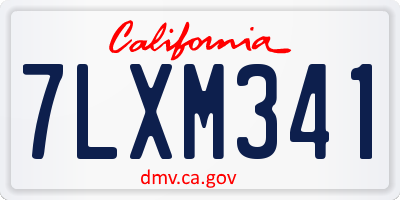 CA license plate 7LXM341