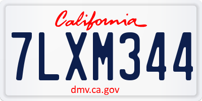 CA license plate 7LXM344