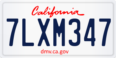 CA license plate 7LXM347