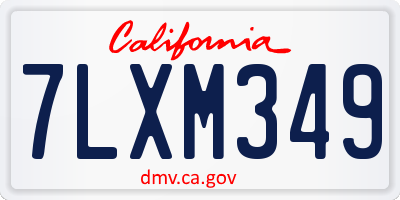 CA license plate 7LXM349