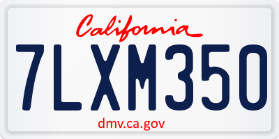 CA license plate 7LXM350