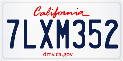 CA license plate 7LXM352