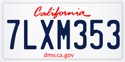 CA license plate 7LXM353