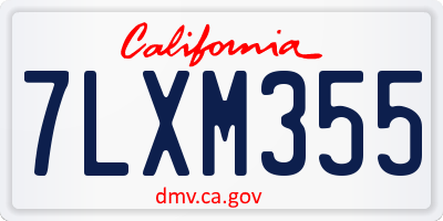 CA license plate 7LXM355