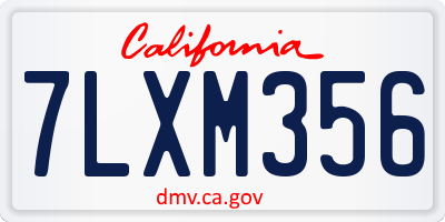 CA license plate 7LXM356