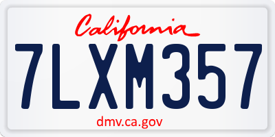 CA license plate 7LXM357
