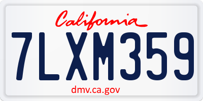 CA license plate 7LXM359