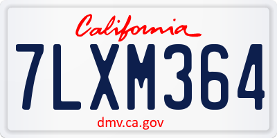 CA license plate 7LXM364