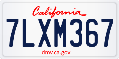 CA license plate 7LXM367