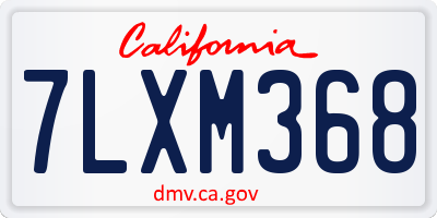 CA license plate 7LXM368