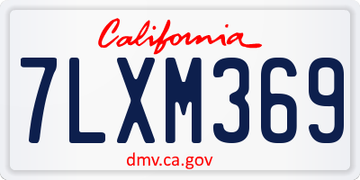 CA license plate 7LXM369