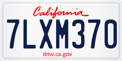 CA license plate 7LXM370