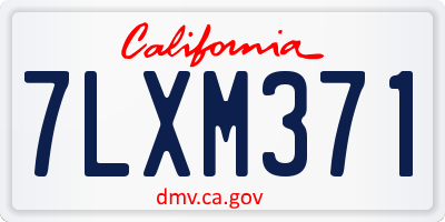 CA license plate 7LXM371