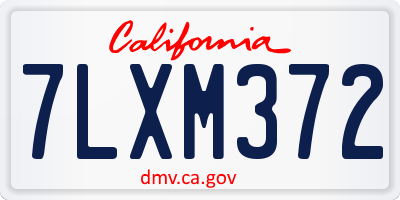 CA license plate 7LXM372