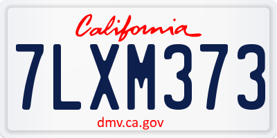 CA license plate 7LXM373