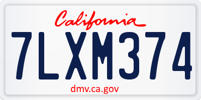 CA license plate 7LXM374