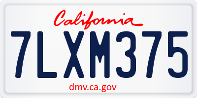 CA license plate 7LXM375