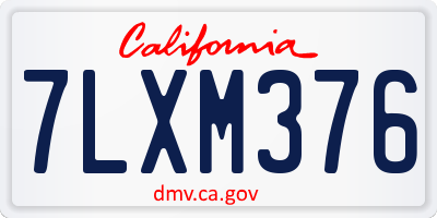 CA license plate 7LXM376