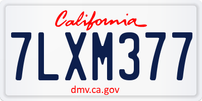 CA license plate 7LXM377