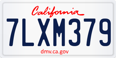 CA license plate 7LXM379