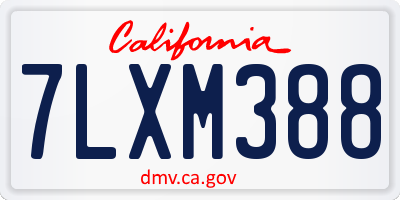 CA license plate 7LXM388