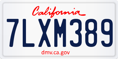 CA license plate 7LXM389