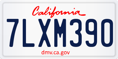 CA license plate 7LXM390