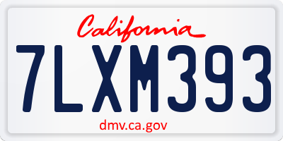 CA license plate 7LXM393