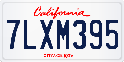 CA license plate 7LXM395