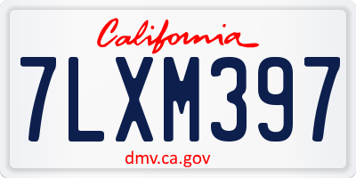 CA license plate 7LXM397
