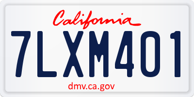CA license plate 7LXM401