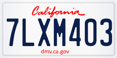 CA license plate 7LXM403