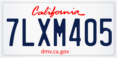 CA license plate 7LXM405