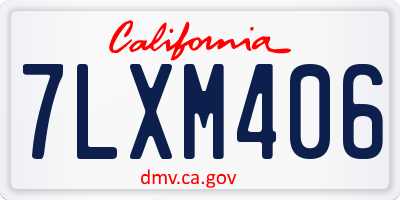 CA license plate 7LXM406