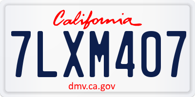 CA license plate 7LXM407
