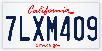 CA license plate 7LXM409
