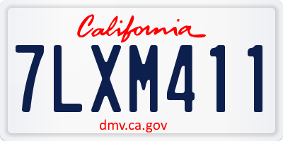 CA license plate 7LXM411