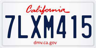 CA license plate 7LXM415
