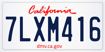 CA license plate 7LXM416