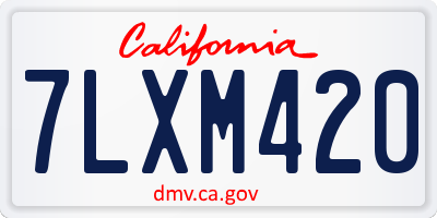CA license plate 7LXM420