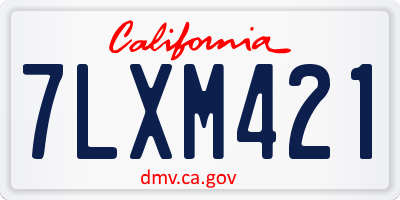 CA license plate 7LXM421