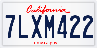 CA license plate 7LXM422