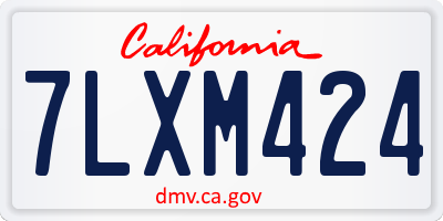 CA license plate 7LXM424